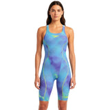 Speedo - Women's Fastskin HyperSpark Printed Openback Kneeskin - Under Current/Sugar Blue