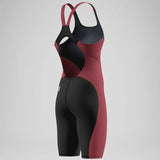 Speedo - Women's Fastskin HyperSpark Solid Openback Kneeskin - Black/Regal Red
