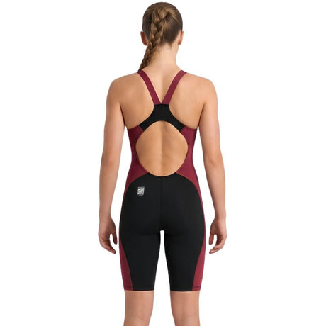 Speedo - Women's Fastskin HyperSpark Solid Openback Kneeskin - Black/Regal Red