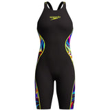 Speedo - Women's Fastskin LZR Pure Intent 2.0 Closedback Kneeskin - Black/Molten Blur/Hyper Yellow