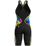 Speedo - Women's Fastskin LZR Pure Intent 2.0 Closedback Kneeskin - Black/Molten Blur/Hyper Yellow