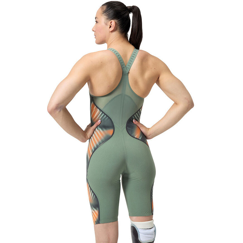 Speedo - Women's Fastskin LZR Pure Intent 2.0 Closedback Kneeskin - Green/Orange