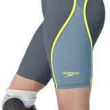 Speedo - Women's Fastskin LZR Pure Intent 2.0 Closedback Kneeskin - Grey Lead/Acadia Blue/Hyper Yellow