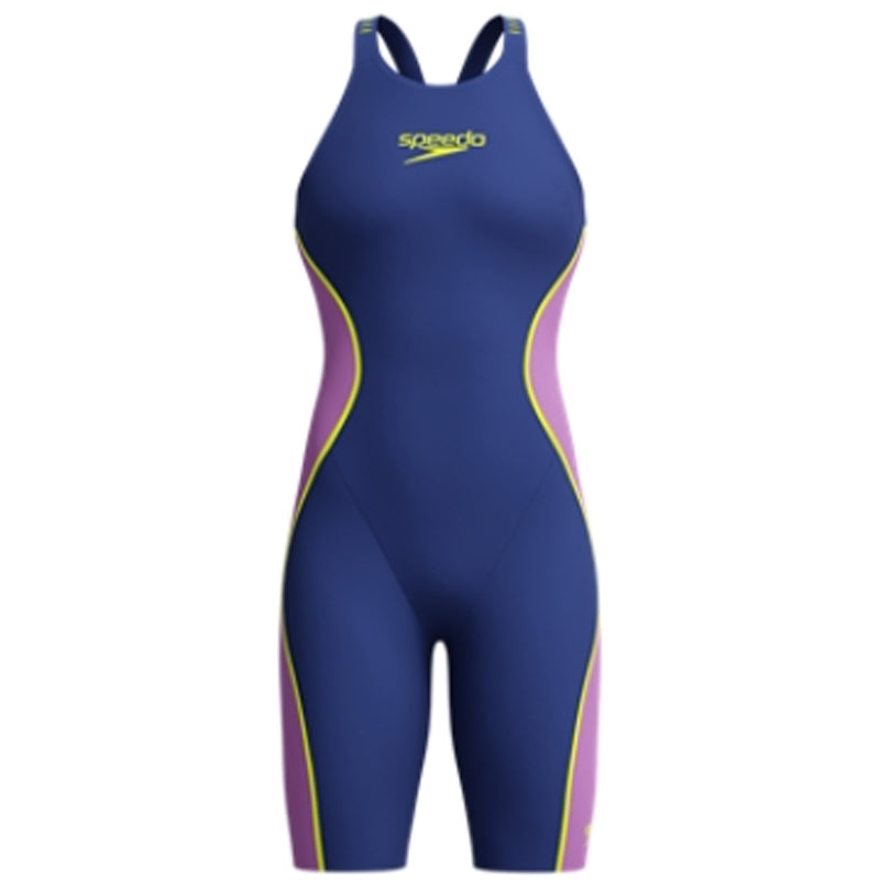 Speedo - Women's Fastskin LZR Pure Intent 2.0 Closedback Kneeskin - Noble Navy/Jelly/Hyper Yellow