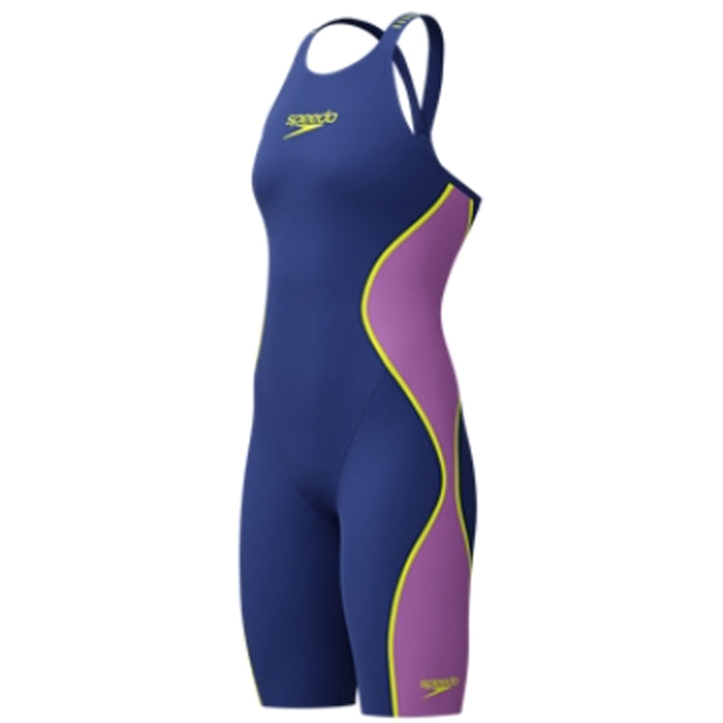 Speedo - Women's Fastskin LZR Pure Intent 2.0 Closedback Kneeskin - Noble Navy/Jelly/Hyper Yellow