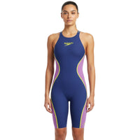 Speedo - Women's Fastskin LZR Pure Intent 2.0 Closedback Kneeskin - Noble Navy/Jelly/Hyper Yellow