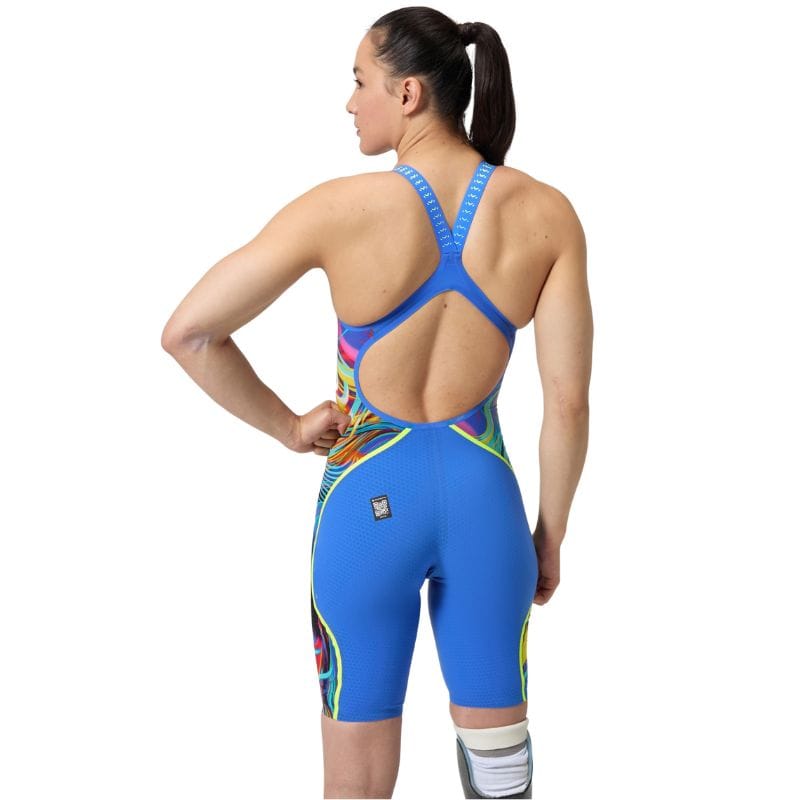 Speedo - Women's Fastskin LZR Pure Intent 2.0 Openback Kneeskin - Blue/Red/Yellow