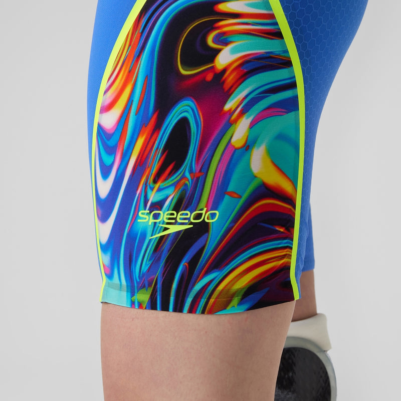 Speedo - Women's Fastskin LZR Pure Intent 2.0 Openback Kneeskin - Blue/Red/Yellow