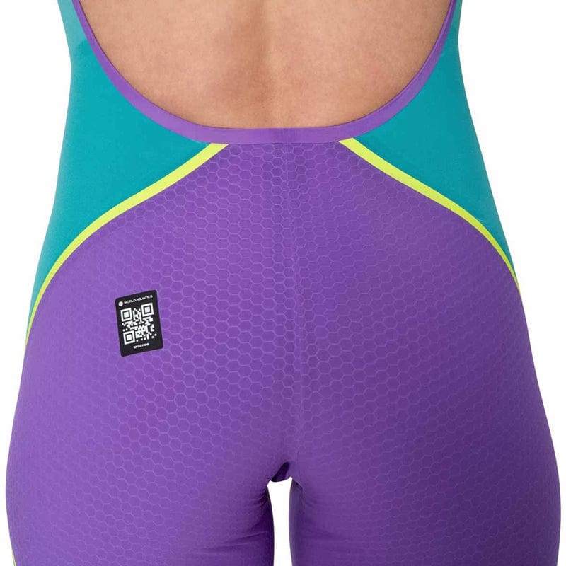 Speedo - Women's Fastskin LZR Pure Intent 2.0 Openback Kneeskin - Galaxy Grape/Mayan Blue/Hyper Yellow
