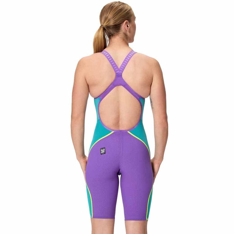 Speedo - Women's Fastskin LZR Pure Intent 2.0 Openback Kneeskin - Galaxy Grape/Mayan Blue/Hyper Yellow