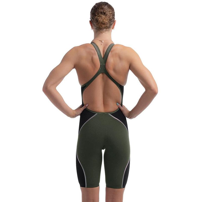 Speedo - Women's Fastskin LZR Pure Intent 2.0 Openback Kneeskin - Green/Black