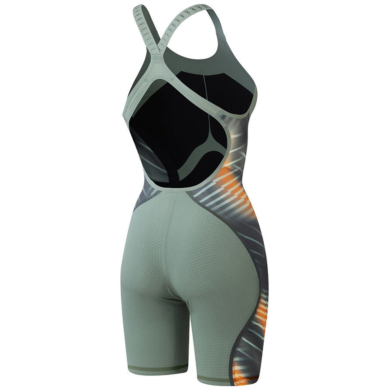 Speedo - Women's Fastskin LZR Pure Intent 2.0 Openback Kneeskin - Green/Orange