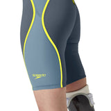 Speedo - Women's Fastskin LZR Pure Intent 2.0 Openback Kneeskin - Grey Lead/Acadia Blue/Hyper Yellow