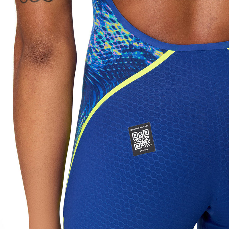 Speedo - Women's Fastskin LZR Pure Intent 2.0 Openback Kneeskin - Navy/Noble Navy/Morphosis