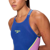 Speedo - Women's Fastskin LZR Pure Intent 2.0 Openback Kneeskin - Noble Navy/Jelly/Hyper Yellow