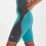 Speedo - Women's Fastskin LZR Pure Intent Aquabeam Openback Kneeskin - Green/Grey