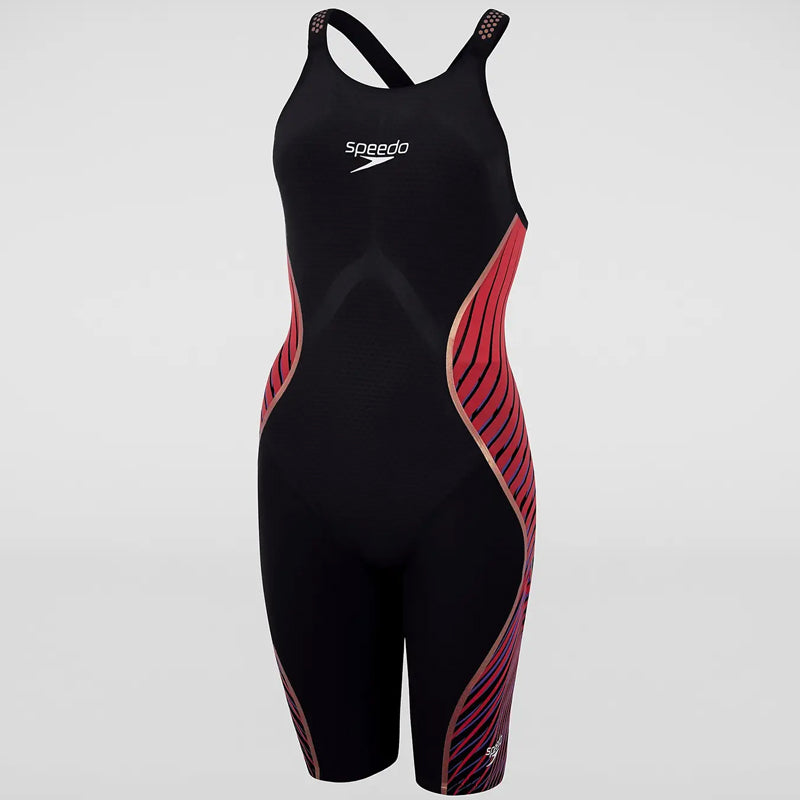 Speedo - Women's Fastskin LZR Pure Intent Openback Kneeskin - Black/Red