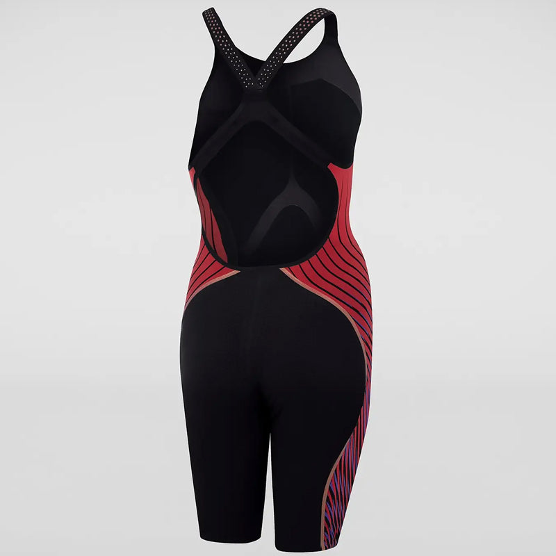 Speedo - Women's Fastskin LZR Pure Intent Openback Kneeskin - Black/Red