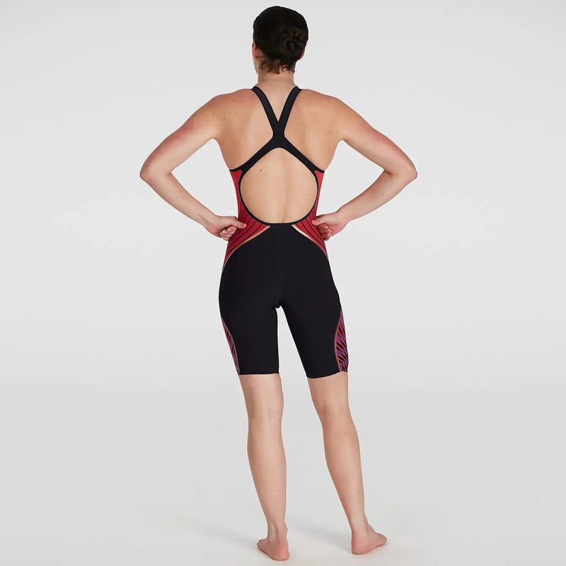 Speedo - Women's Fastskin LZR Pure Intent Openback Kneeskin - Black/Red