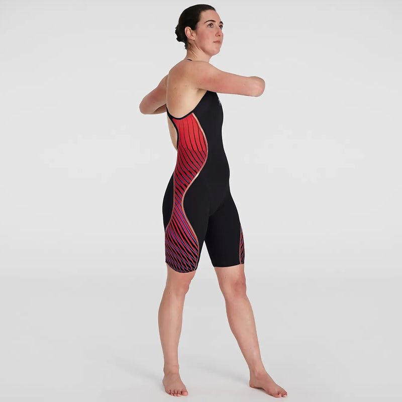 Speedo - Women's Fastskin LZR Pure Intent Openback Kneeskin - Black/Red