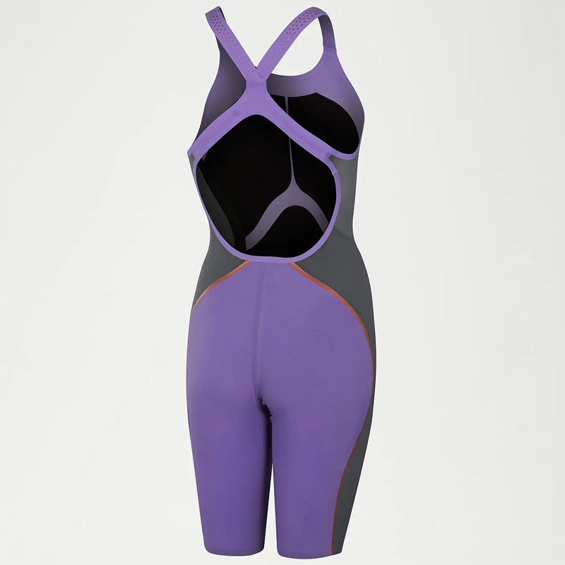 Speedo - Women's Fastskin LZR Pure Intent Reign Openback Kneeskin - Purple/Grey