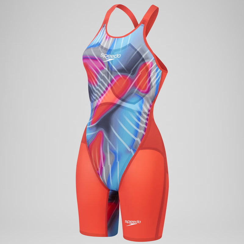 Speedo - Women's Fastskin LZR Pure Valor 2.0 Closedback Kneeskin - Flame Red/Blue