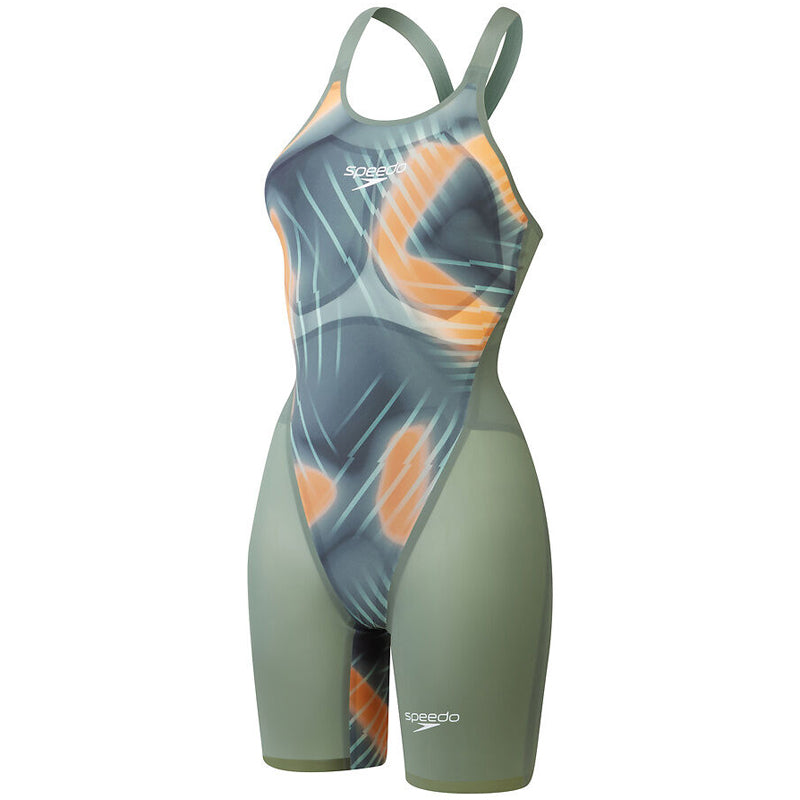 Speedo - Women's Fastskin LZR Pure Valor 2.0 Closedback Kneeskin - Green/Orange