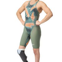 Speedo - Women's Fastskin LZR Pure Valor 2.0 Closedback Kneeskin - Green/Orange