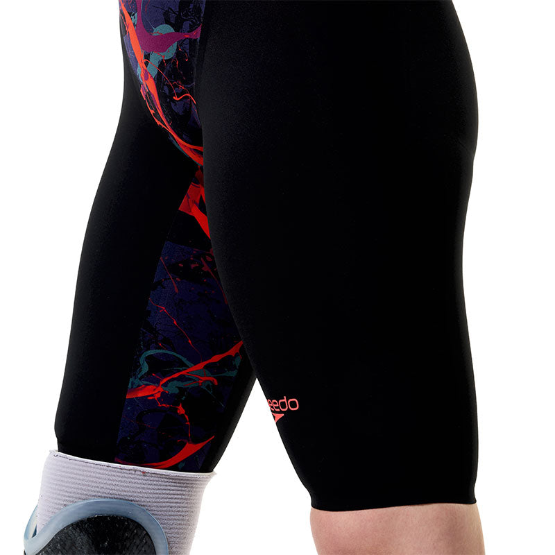Speedo - Women's Fastskin LZR Pure Valor 2.0 Openback Kneeskin - Black Ember/Black Ml