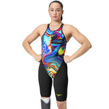 Speedo - Women's Fastskin LZR Pure Valor 2.0 Openback Kneeskin - Black/Molten Blur