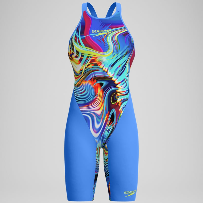 Speedo - Women's Fastskin LZR Pure Valor 2.0 Openback Kneeskin - Dark Blue/Pink
