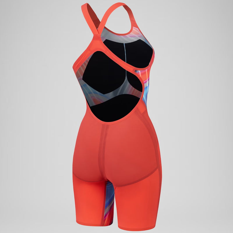 Speedo - Women's Fastskin LZR Pure Valor 2.0 Openback Kneeskin - Flame Red/Blue