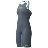 Speedo - Women's Fastskin LZR Pure Valor 2.0 Openback Kneeskin - Grey Lead/Acadia Blue