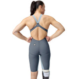 Speedo - Women's Fastskin LZR Pure Valor 2.0 Openback Kneeskin - Grey Lead/Acadia Blue