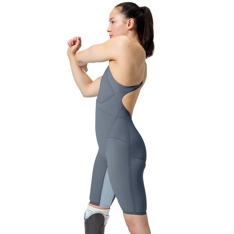 Speedo - Women's Fastskin LZR Pure Valor 2.0 Openback Kneeskin - Grey Lead/Acadia Blue