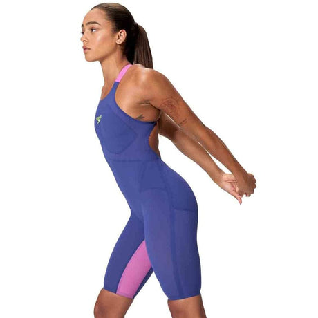 Speedo - Women's Fastskin LZR Pure Valor 2.0 Openback Kneeskin - Noble Navy/Jelly