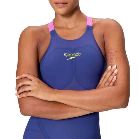 Speedo - Women's Fastskin LZR Pure Valor 2.0 Openback Kneeskin - Noble Navy/Jelly