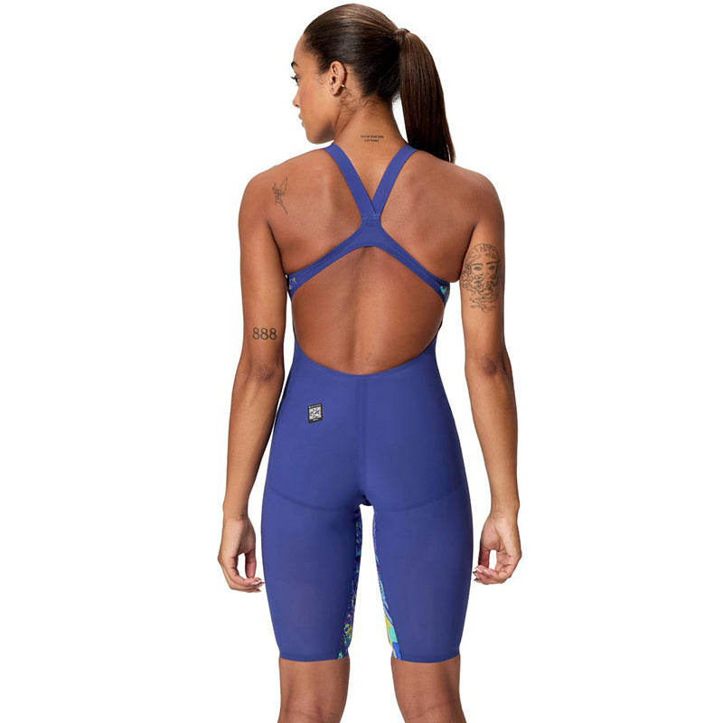 Speedo - Women's Fastskin LZR Pure Valor 2.0 Openback Kneeskin - Noble Navy/Morphosis