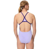 Speedo - Women's Solid Turnback Swimsuit - Bright Lavender