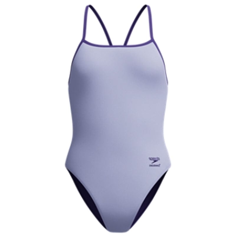 Speedo - Women's Solid Turnback Swimsuit - Bright Lavender