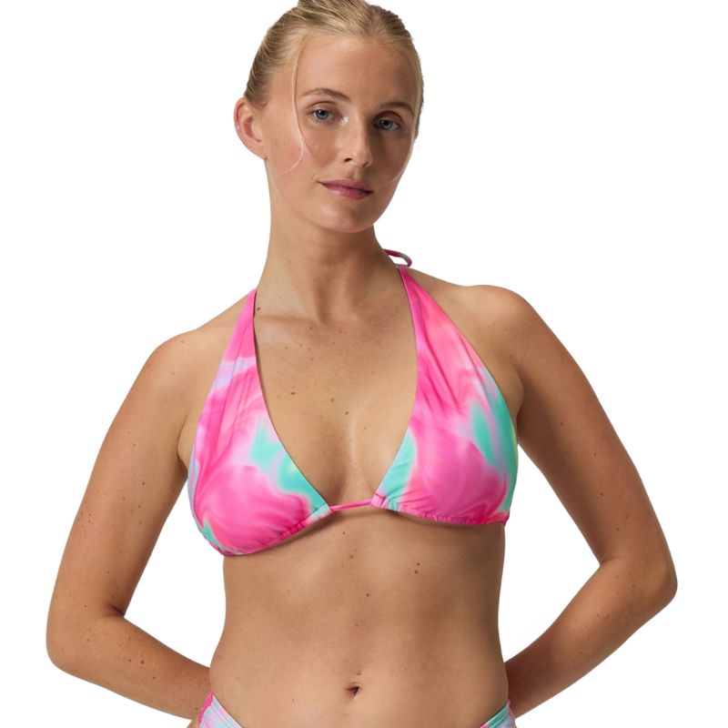 Speedo - Women's FLU3NTE Printed Convertible Bikini Top - Pink/Coral