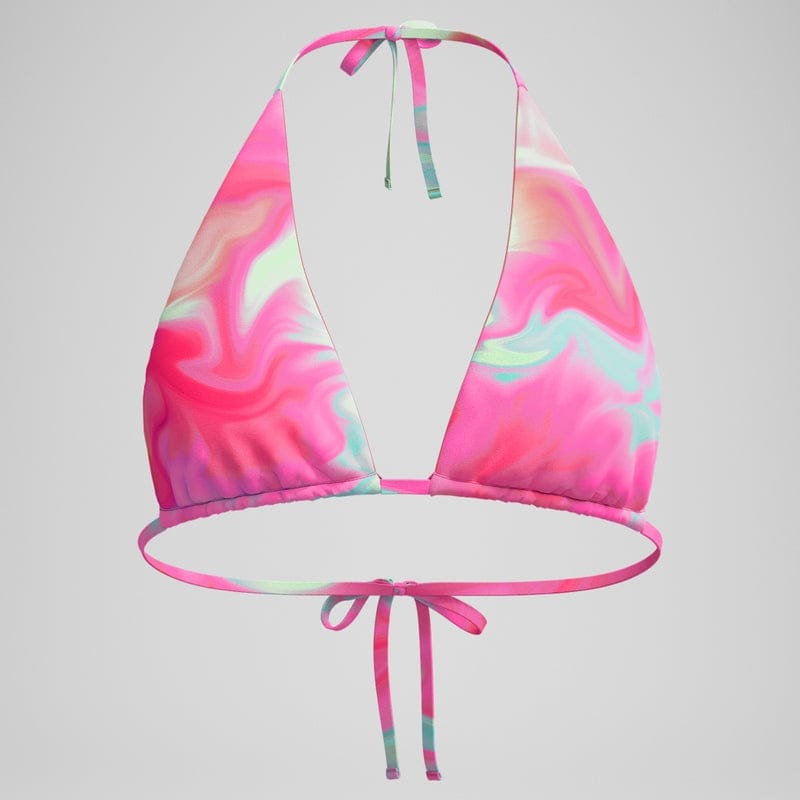 Speedo - Women's FLU3NTE Printed Convertible Bikini Top - Pink/Coral