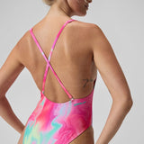 Speedo - Women's FLU3NTE Printed Convertible Swimsuit - Pink/Coral