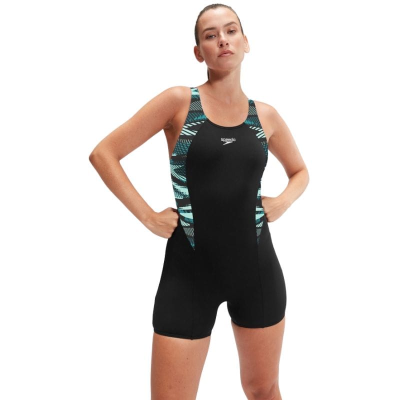 Speedo - Women's HyperBoom Splice Legsuit - Black/Green