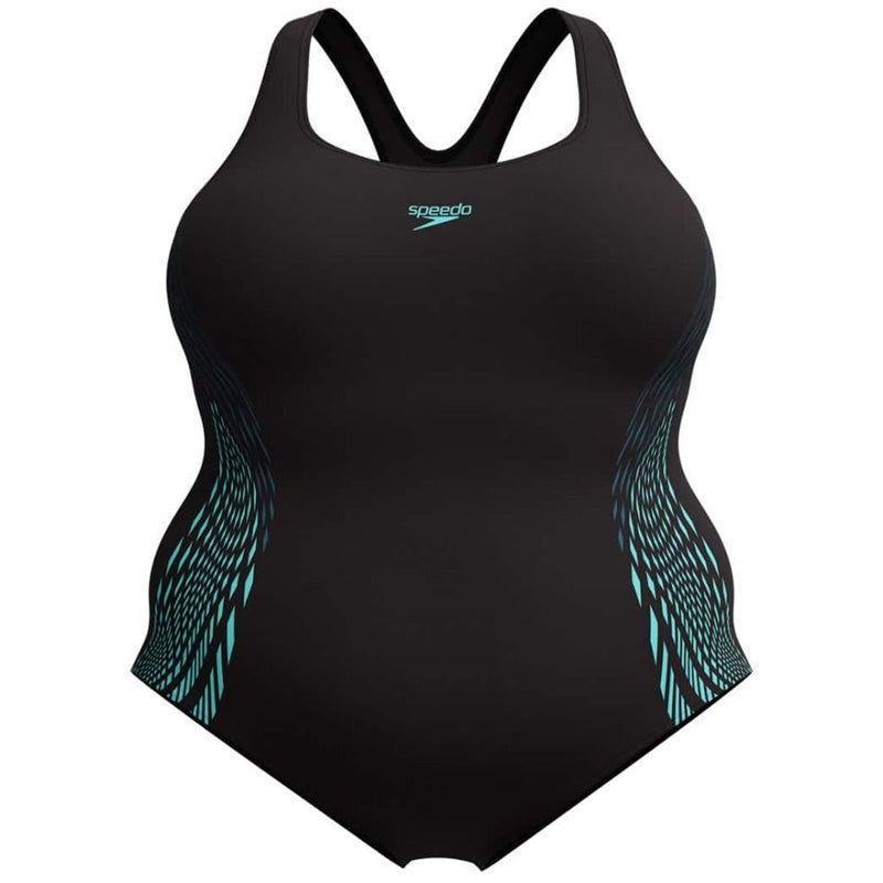 Speedo - Women's Placement Medalist+ Swimsuit - Black/Dark Teal