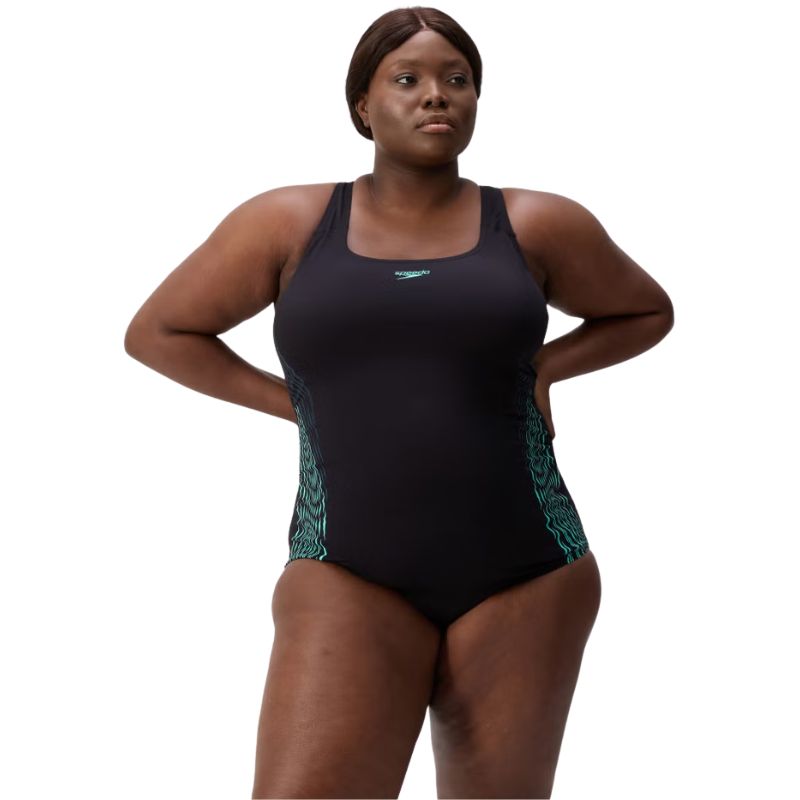 Speedo - Women's Placement Medalist+ Swimsuit - Black/Dark Teal