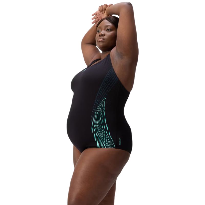 Speedo - Women's Placement Medalist+ Swimsuit - Black/Dark Teal