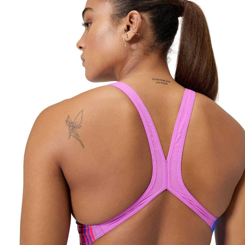 Speedo - Womens Placement Powerback Swimsuit - Cobalt Pop