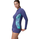Speedo - Women's Printed Long Sleeve Rash Top - Blue/Green