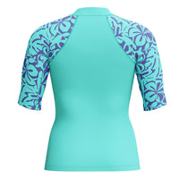 Speedo - Women's Printed Short Sleeve Rash Top - Turquoise